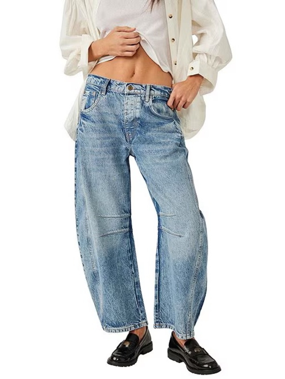 Free People Barrel Jeans